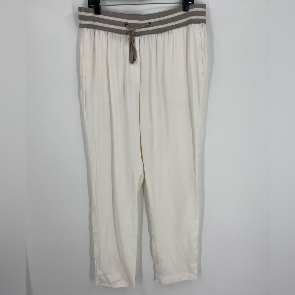 Peserico Women’s Pull On White Pants size 48